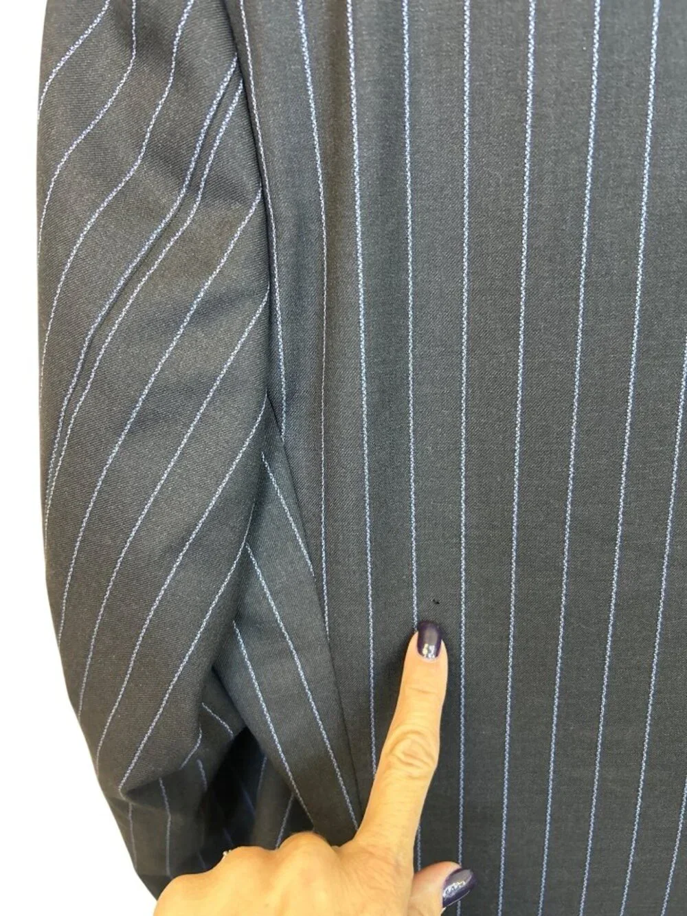 Ravazzolo Suit Jacket Blazer Men's US 44 Gray Blue Pinstripe Virgin Wool Italy